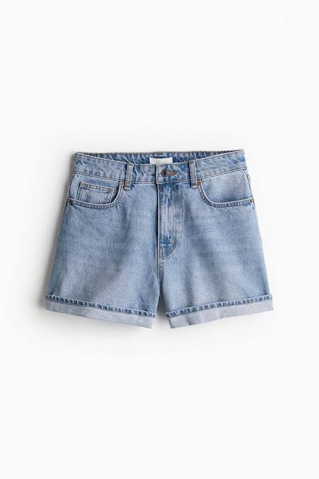 HM blue high waisted shorts