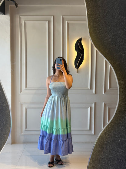 Smocked Backless Maxi Dress