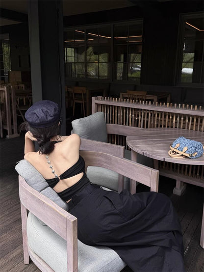 Backless designer padded tank top