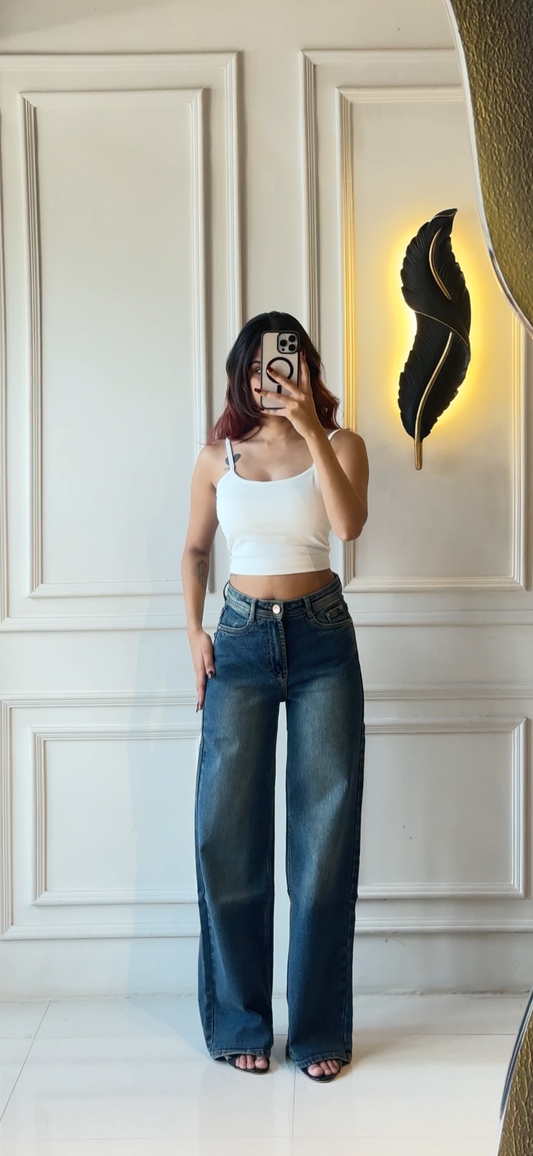 Rust Wood wide leg Denim