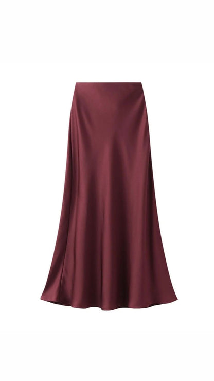 Long Satin Skirt