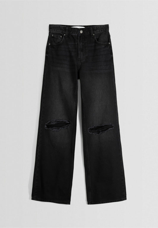 Bershka ripped wide leg