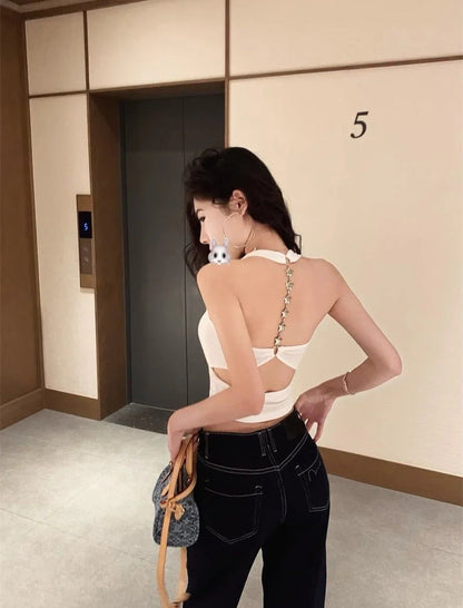 Backless designer padded tank top