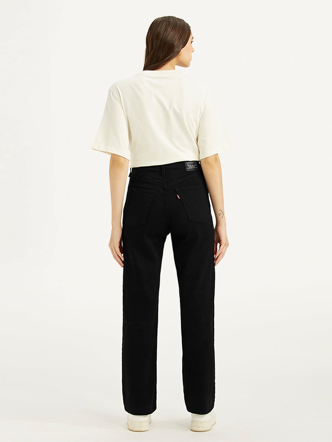 Black straight fit denim