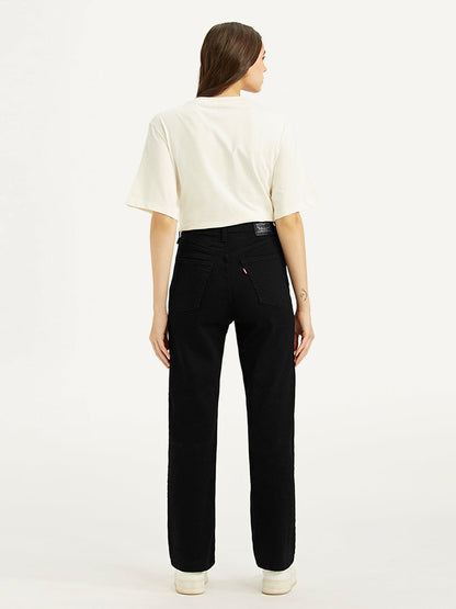 Black straight fit denim