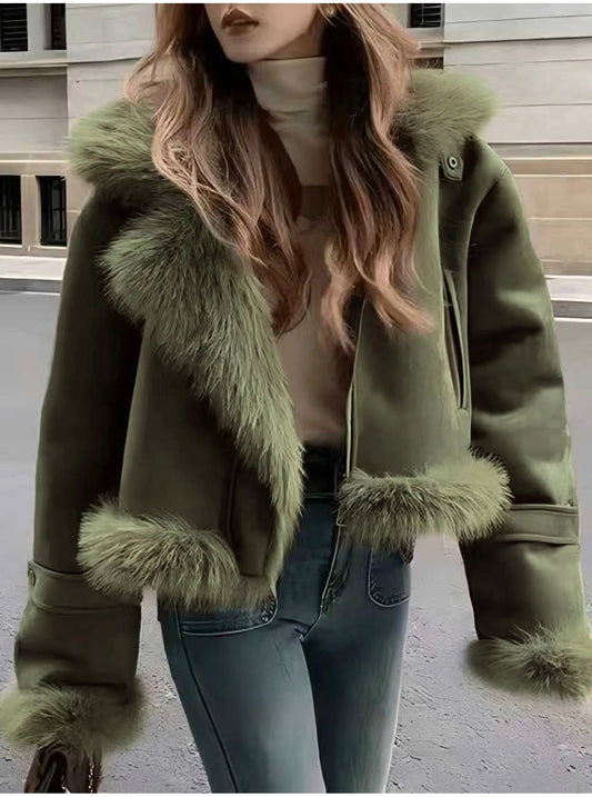 Green fur jacket