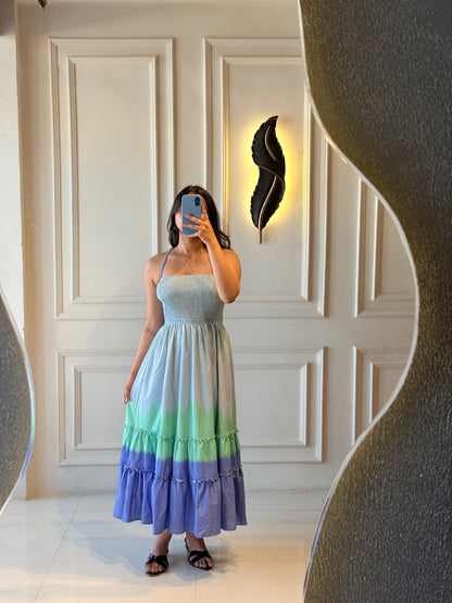 Smocked Backless Maxi Dress