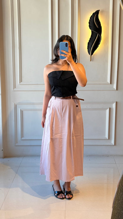 Belted long Skirt