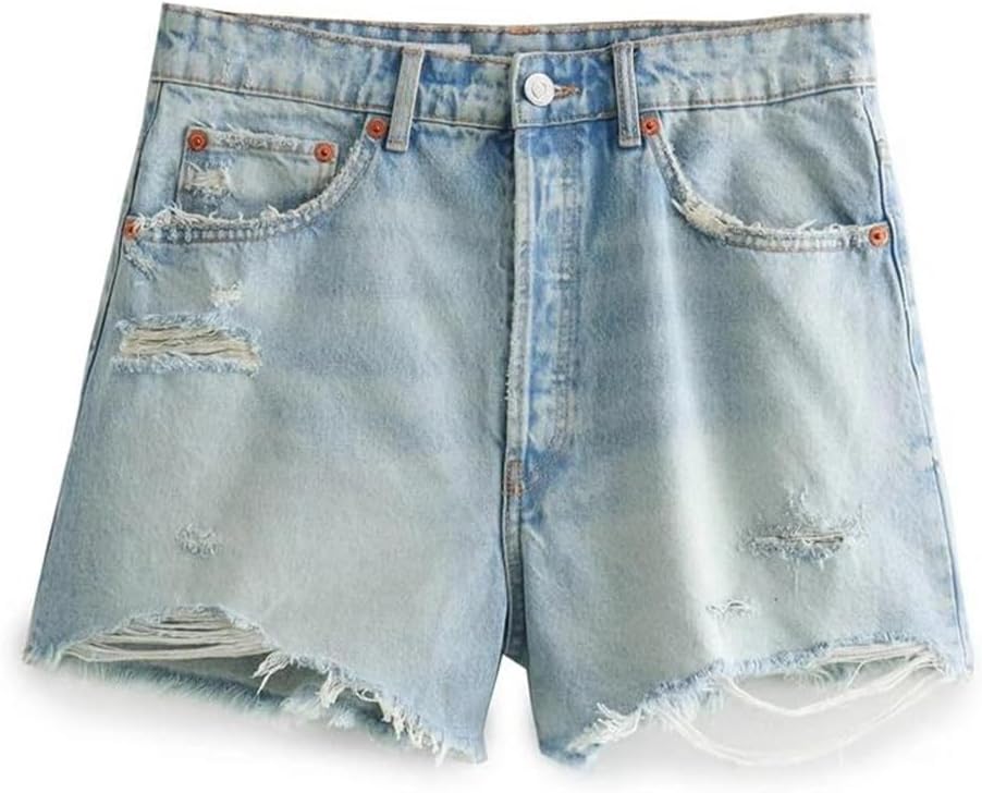Z@ra light ripped shorts