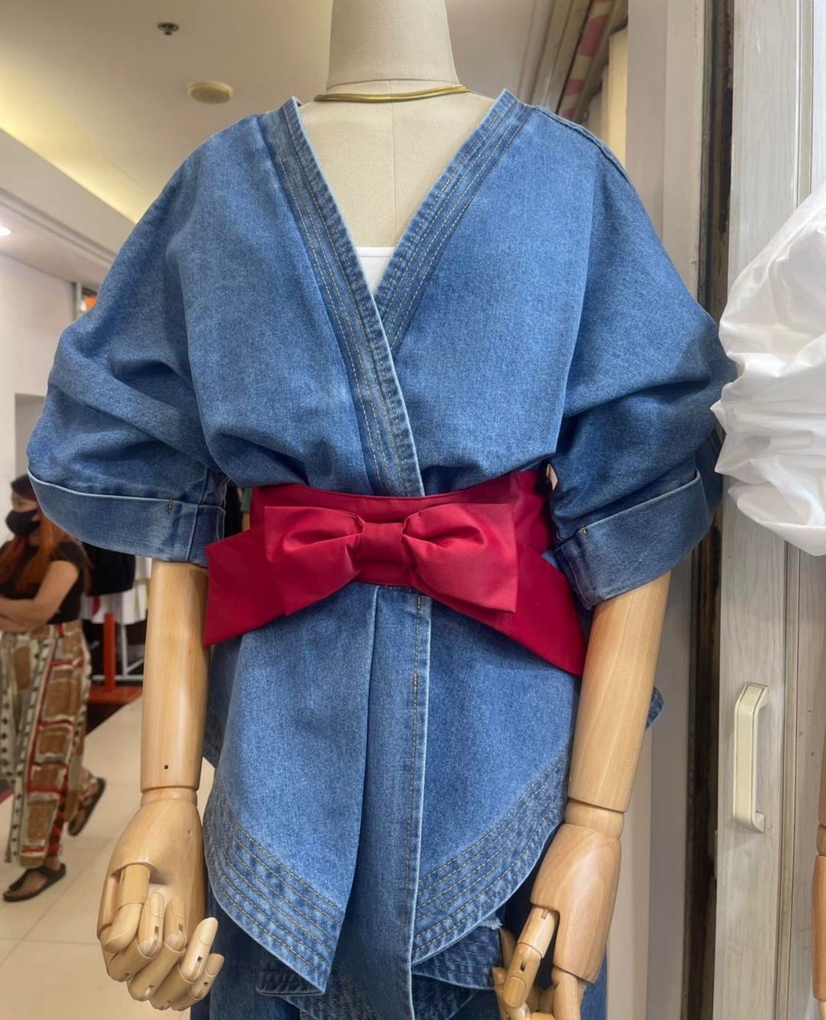 Denim Bow Top