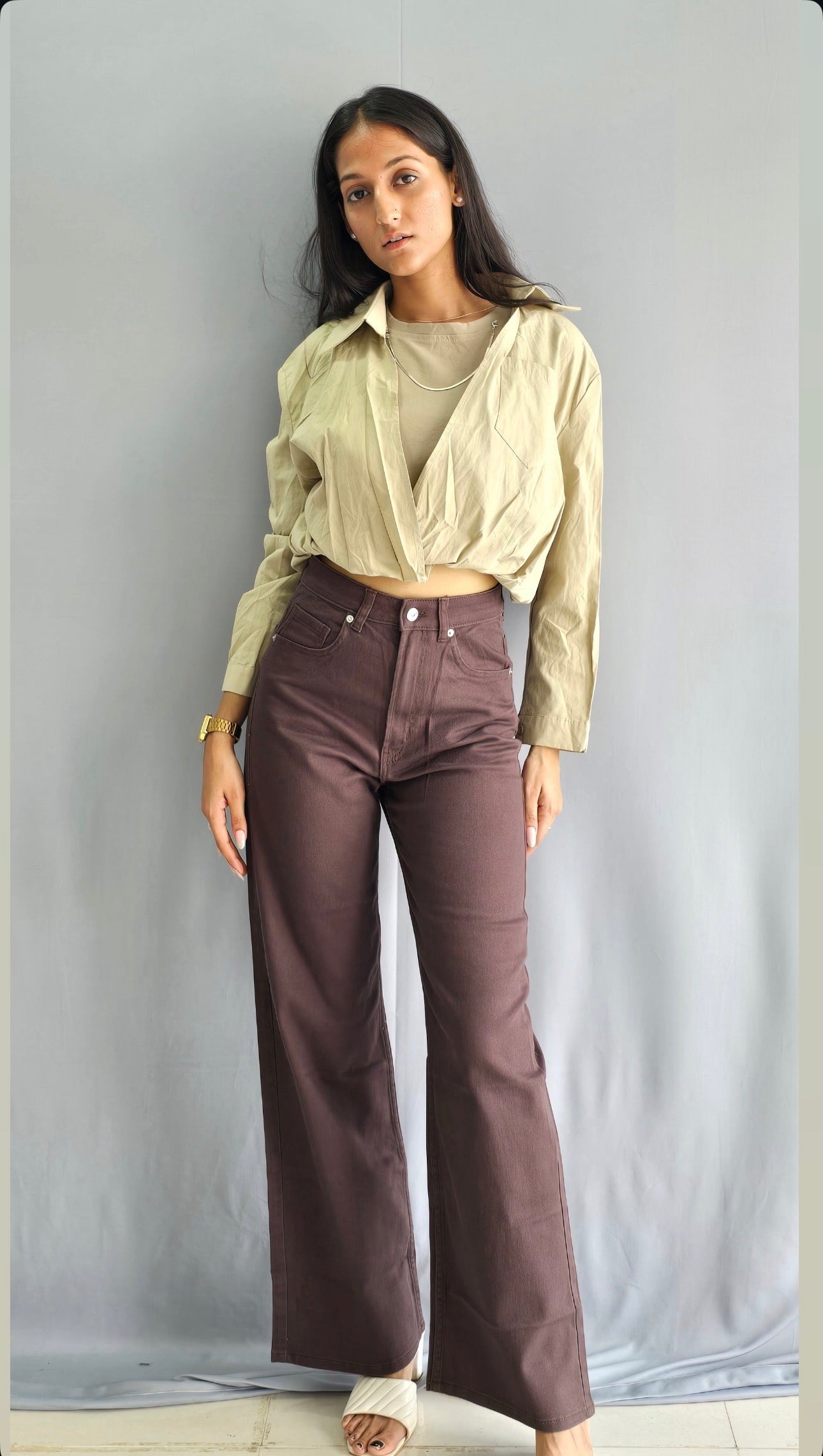 HM Brown Wide Leg Denim