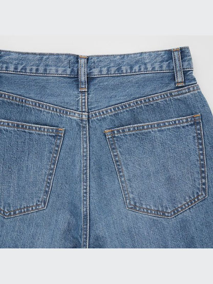 Straight Fit High Rise Single Cut Jeans