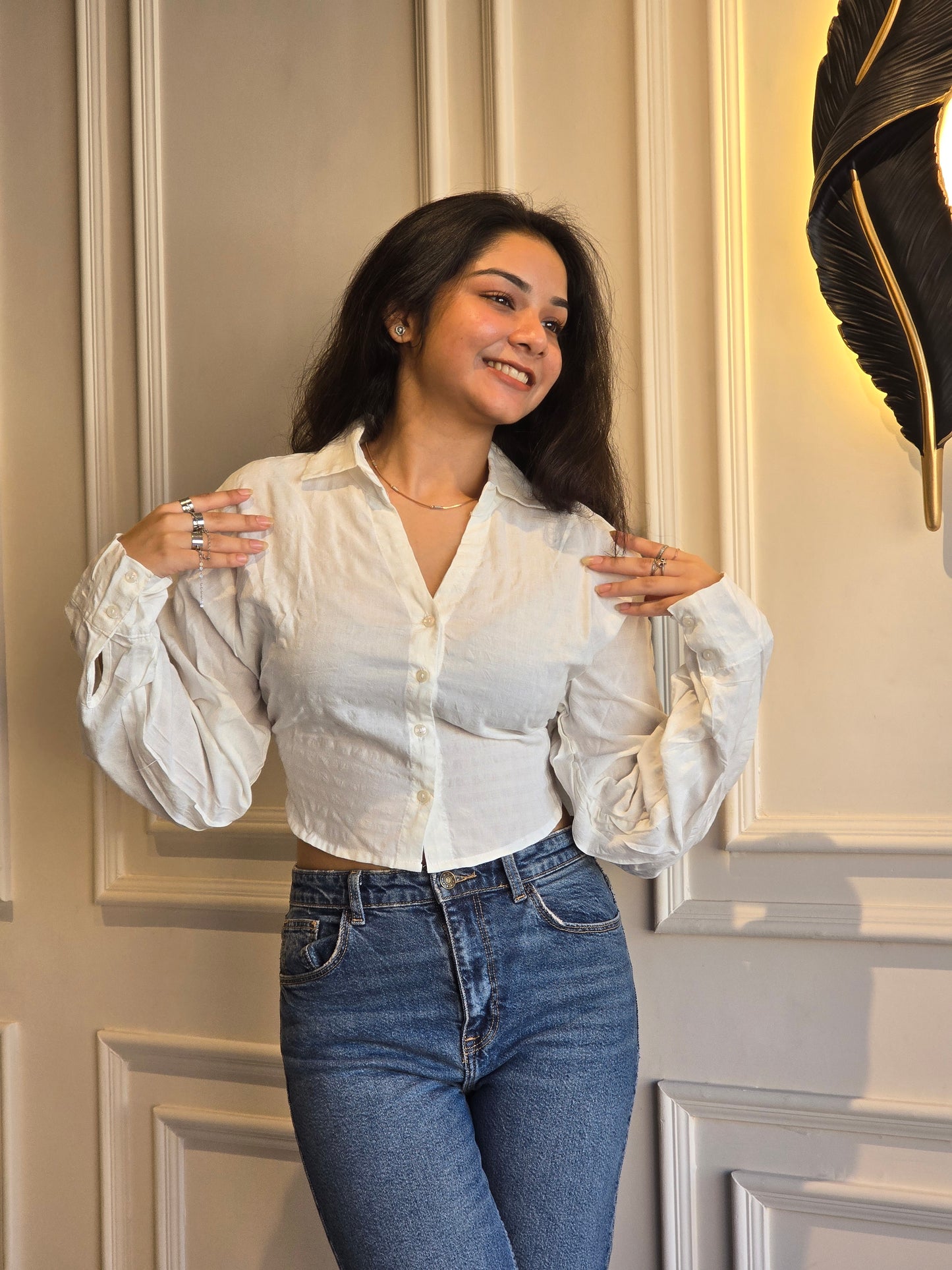 White Hot Crop Shirt