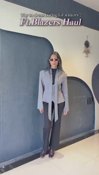 Tie-Neck Blazer